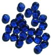 25 12mm Four-Sided Flat Round Dark Aqua Glass Beads
